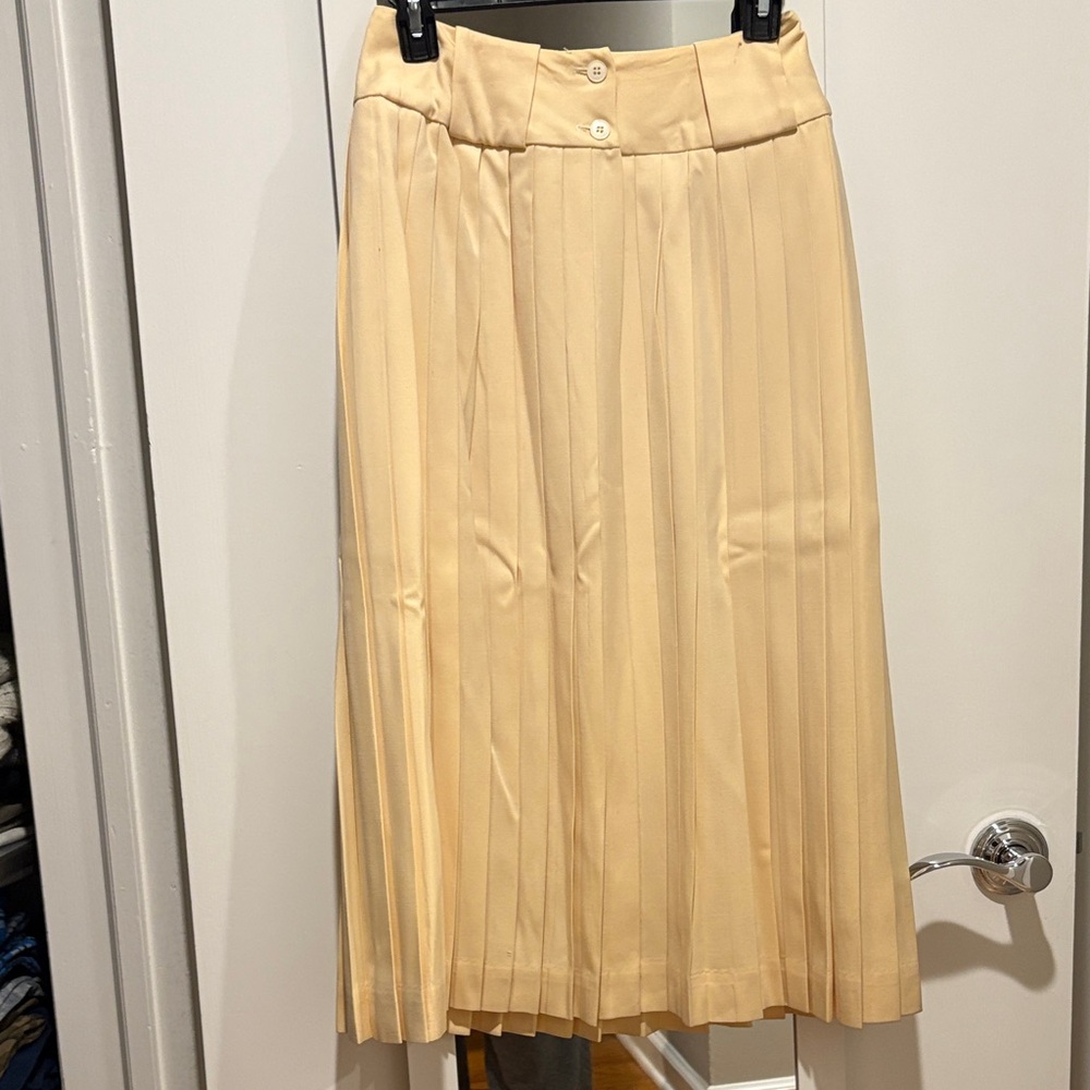 Bill Blass vintage Cream Pleated Midi Skirt